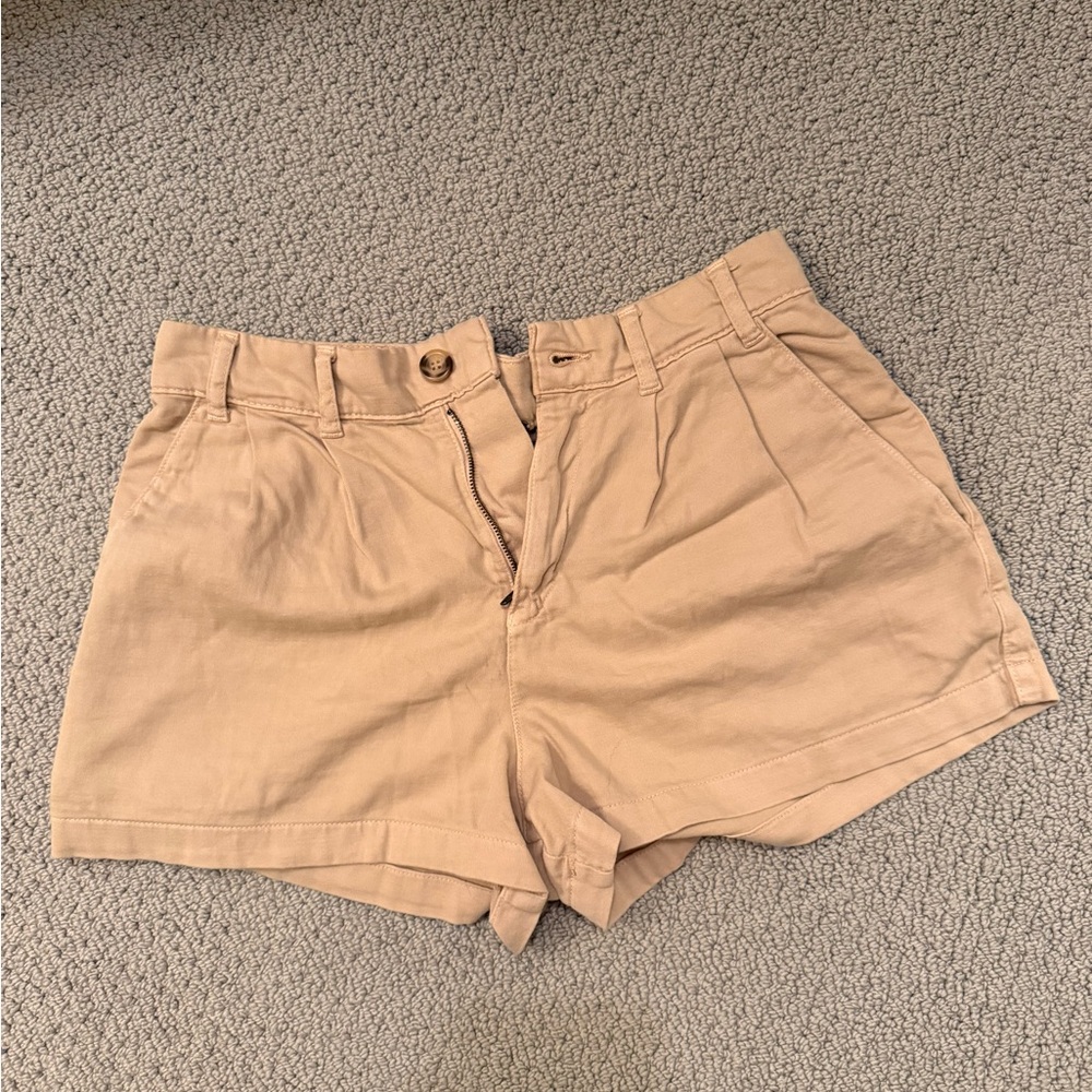 Free People Tan Mini Cargo Shorts